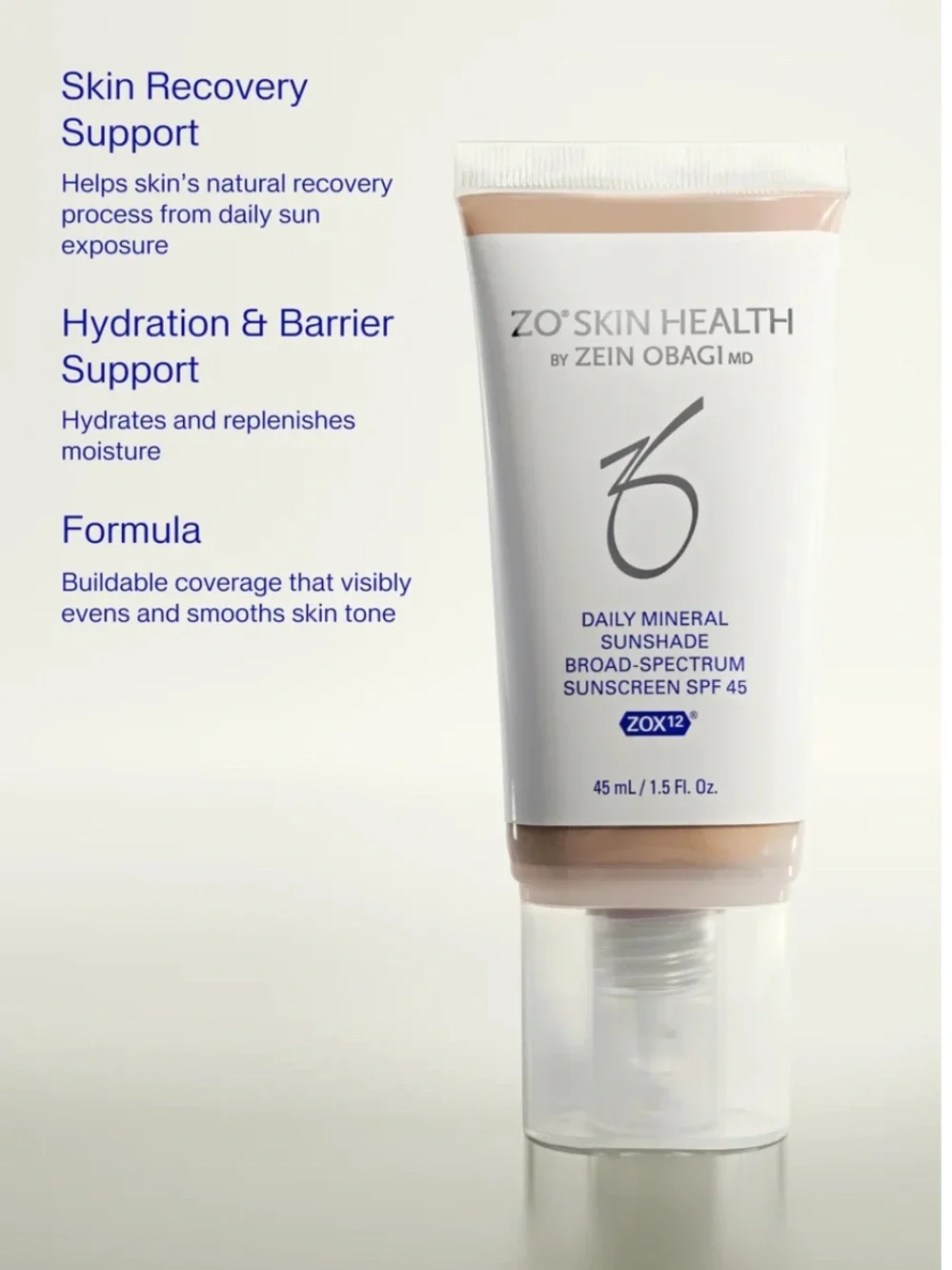 Brand New! Daily Mineral Sunshade SPF 45 - Light Obagi ZO skin health